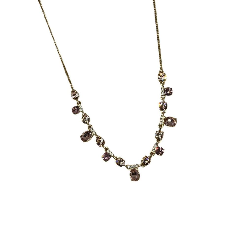 Givenchy Frontal Necklace Luxury Designer Elegant Chic Crystal Gold Tone NEW - Picture 14 of 15